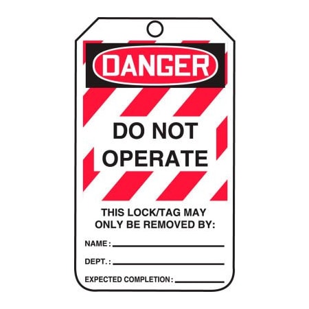 Accuform Accuform MLT406LTP Lockout Tag, Danger Do Not Operate, HS-Laminate, 25/Pack MLT406LTP